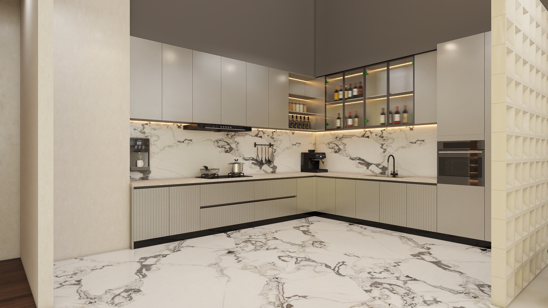 Modern stainless steel kitchen